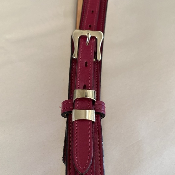 Justin Magenta Pink skinny belt cowgirl Western snap off buckle Leather Size 32 - Picture 3 of 12